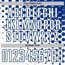 Load image into Gallery viewer, Custom White Royal Modern Polka Dot Sublimation Soccer Uniform Jersey