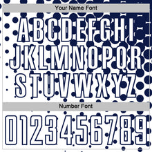 Load image into Gallery viewer, Custom White Navy Modern Polka Dot Sublimation Soccer Uniform Jersey