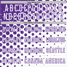 Load image into Gallery viewer, Custom White Purple Modern Polka Dot Sublimation Soccer Uniform Jersey