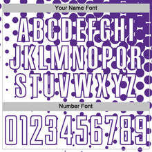Load image into Gallery viewer, Custom White Purple Modern Polka Dot Sublimation Soccer Uniform Jersey