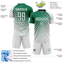 Charger l'image dans la galerie, Custom White Kelly Green Modern Polka Dot Sublimation Soccer Uniform Jersey