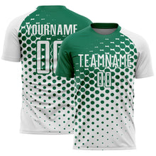 Charger l'image dans la galerie, Custom White Kelly Green Modern Polka Dot Sublimation Soccer Uniform Jersey