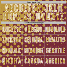 Load image into Gallery viewer, Custom Burgundy Old Gold-White Modern Polka Dot Sublimation Soccer Uniform Jersey