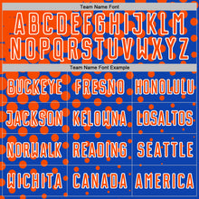 Загрузить изображение в средство просмотра галереи, Custom Thunder Blue Orange-White Modern Polka Dot Sublimation Soccer Uniform Jersey