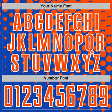 Загрузить изображение в средство просмотра галереи, Custom Thunder Blue Orange-White Modern Polka Dot Sublimation Soccer Uniform Jersey