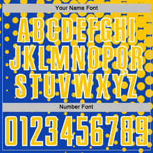 Load image into Gallery viewer, Custom Thunder Blue Yellow-White Modern Polka Dot Sublimation Soccer Uniform Jersey