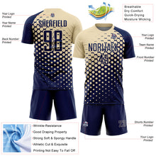 Laden Sie das Bild in den Galerie-Viewer, Custom Navy Cream Modern Polka Dot Sublimation Soccer Uniform Jersey