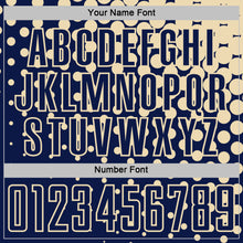 Laden Sie das Bild in den Galerie-Viewer, Custom Navy Cream Modern Polka Dot Sublimation Soccer Uniform Jersey