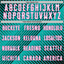 Laden Sie das Bild in den Galerie-Viewer, Custom Black White Aqua-Pink Line Sublimation Soccer Uniform Jersey