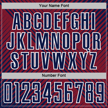 Laden Sie das Bild in den Galerie-Viewer, Custom Navy Crimson-White Line Sublimation Soccer Uniform Jersey