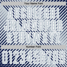 Charger l'image dans la galerie, Custom Navy Silver-White Line Sublimation Soccer Uniform Jersey