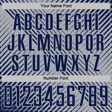 Laden Sie das Bild in den Galerie-Viewer, Custom Navy Gray Line Sublimation Soccer Uniform Jersey