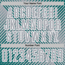 Load image into Gallery viewer, Custom Teal Gray-White Line Sublimation Soccer Uniform Jersey