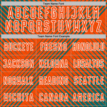 Load image into Gallery viewer, Custom Teal Orange-White Line Sublimation Soccer Uniform Jersey