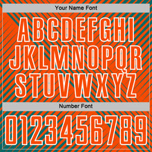 Load image into Gallery viewer, Custom Teal Orange-White Line Sublimation Soccer Uniform Jersey