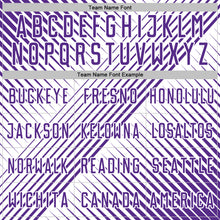 Load image into Gallery viewer, Custom Purple White Line Sublimation Soccer Uniform Jersey