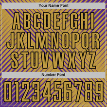 Laden Sie das Bild in den Galerie-Viewer, Custom Purple Old Gold-Black Line Sublimation Soccer Uniform Jersey