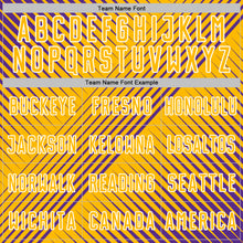 Charger l'image dans la galerie, Custom Purple Gold-White Line Sublimation Soccer Uniform Jersey