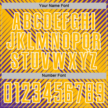 Charger l'image dans la galerie, Custom Purple Gold-White Line Sublimation Soccer Uniform Jersey