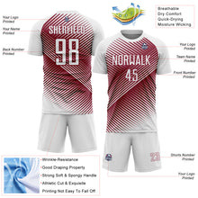 Load image into Gallery viewer, Custom White Crimson Line Sublimation Soccer Uniform Jersey
