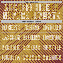 Load image into Gallery viewer, Custom Burgundy Old Gold-White Line Sublimation Soccer Uniform Jersey