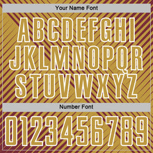 Load image into Gallery viewer, Custom Burgundy Old Gold-White Line Sublimation Soccer Uniform Jersey