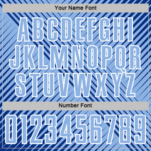 Load image into Gallery viewer, Custom Royal Light Blue-White Line Sublimation Soccer Uniform Jersey