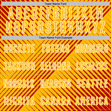 Load image into Gallery viewer, Custom Red Gold-White Line Sublimation Soccer Uniform Jersey