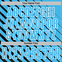 Load image into Gallery viewer, Custom Black Sky Blue-White Lines Sublimation Soccer Uniform Jersey