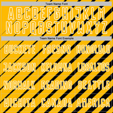 Load image into Gallery viewer, Custom Black Gold-White Lines Sublimation Soccer Uniform Jersey