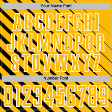 Load image into Gallery viewer, Custom Black Gold-White Lines Sublimation Soccer Uniform Jersey