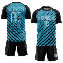Charger l'image dans la galerie, Custom Black Panther Blue-White Lines Sublimation Soccer Uniform Jersey