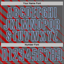 Load image into Gallery viewer, Custom Red Steel Gray-Light Blue Lines Sublimation Soccer Uniform Jersey