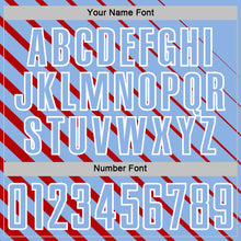 Load image into Gallery viewer, Custom Red Light Blue-White Lines Sublimation Soccer Uniform Jersey