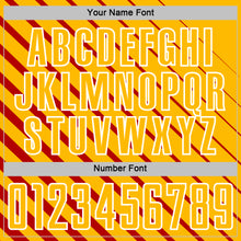 Charger l'image dans la galerie, Custom Red Gold-White Lines Sublimation Soccer Uniform Jersey