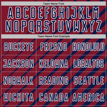 Laden Sie das Bild in den Galerie-Viewer, Custom Navy Crimson-White Lines Sublimation Soccer Uniform Jersey