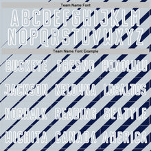 Загрузить изображение в средство просмотра галереи, Custom Navy Silver-White Lines Sublimation Soccer Uniform Jersey