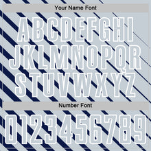 Загрузить изображение в средство просмотра галереи, Custom Navy Silver-White Lines Sublimation Soccer Uniform Jersey