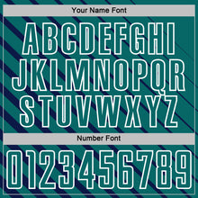 Laden Sie das Bild in den Galerie-Viewer, Custom Navy Teal-White Lines Sublimation Soccer Uniform Jersey