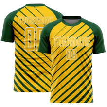 Charger l'image dans la galerie, Custom Green Yellow-White Lines Sublimation Soccer Uniform Jersey