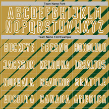 Charger l'image dans la galerie, Custom Green Old Gold-White Lines Sublimation Soccer Uniform Jersey