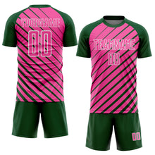 Charger l'image dans la galerie, Custom Green Pink-White Lines Sublimation Soccer Uniform Jersey