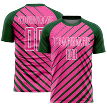 Charger l'image dans la galerie, Custom Green Pink-White Lines Sublimation Soccer Uniform Jersey