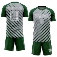 Charger l'image dans la galerie, Custom Green Gray-White Lines Sublimation Soccer Uniform Jersey