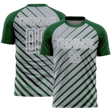 Charger l'image dans la galerie, Custom Green Gray-White Lines Sublimation Soccer Uniform Jersey