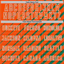 Charger l'image dans la galerie, Custom Kelly Green Orange-White Lines Sublimation Soccer Uniform Jersey