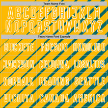 Load image into Gallery viewer, Custom Teal Gold-White Lines Sublimation Soccer Uniform Jersey