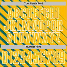 Load image into Gallery viewer, Custom Teal Gold-White Lines Sublimation Soccer Uniform Jersey