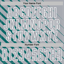 Load image into Gallery viewer, Custom Teal Gray-White Lines Sublimation Soccer Uniform Jersey