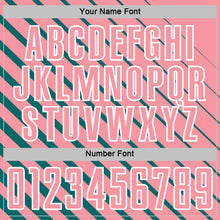 Load image into Gallery viewer, Custom Teal Medium Pink-White Lines Sublimation Soccer Uniform Jersey